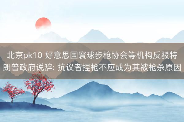 北京pk10 好意思国寰球步枪协会等机构反驳特朗普政府说辞: 抗议者捏枪不应成为其被枪杀原因