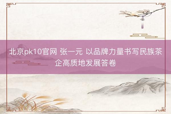 北京pk10官网 张一元 以品牌力量书写民族茶企高质地发展答卷