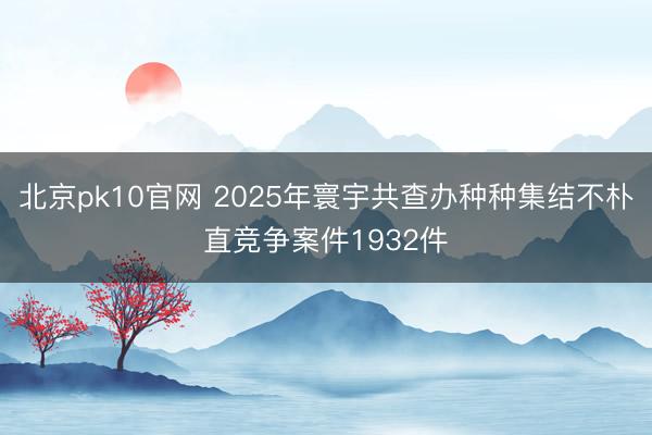 北京pk10官网 2025年寰宇共查办种种集结不朴直竞争案件1932件