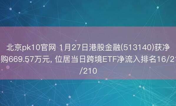 北京pk10官网 1月27日港股金融(513140)获净申购669.57万元， 位居当日跨境ETF净流入排名16/210