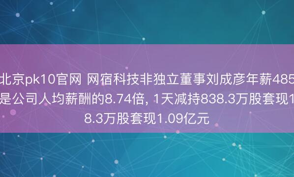 北京pk10官网 网宿科技非独立董事刘成彦年薪485.46万元是公司人均薪酬的8.74倍， 1天减持838.3万股套现1.09亿元
