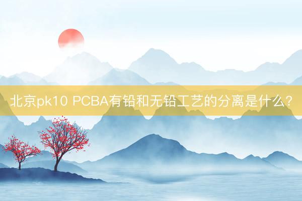 北京pk10 PCBA有铅和无铅工艺的分离是什么?