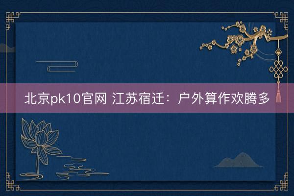 北京pk10官网 江苏宿迁：户外算作欢腾多
