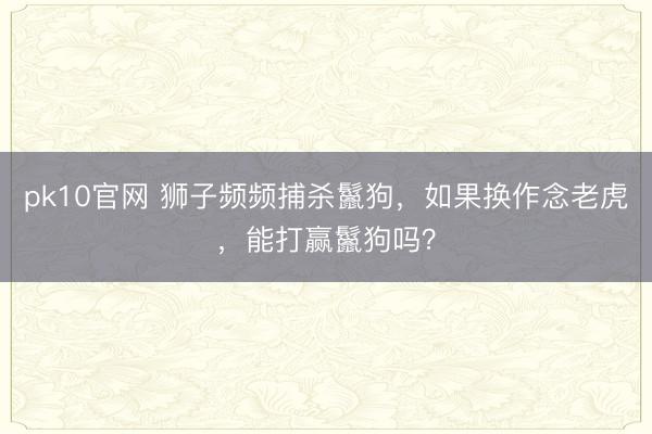 pk10官网 狮子频频捕杀鬣狗，如果换作念老虎，能打赢鬣狗吗？