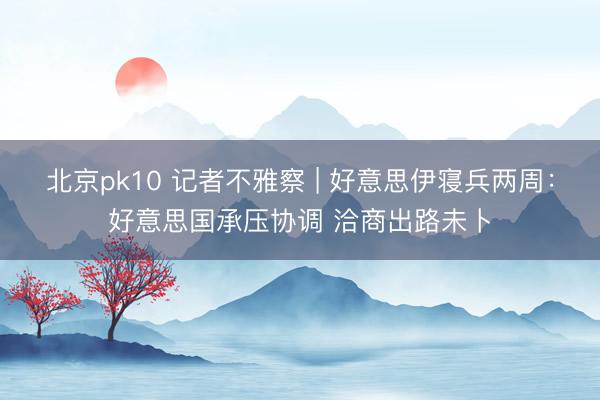 北京pk10 记者不雅察 | 好意思伊寝兵两周:好意思国承压协调 洽商出路未卜