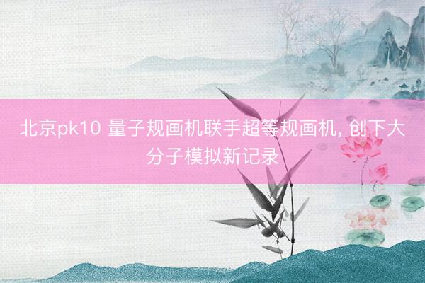 北京pk10 量子规画机联手超等规画机， 创下大分子模拟新记录