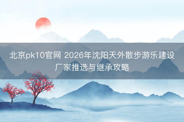 北京pk10官网 2026年沈阳天外散步游乐建设厂家推选与继承攻略